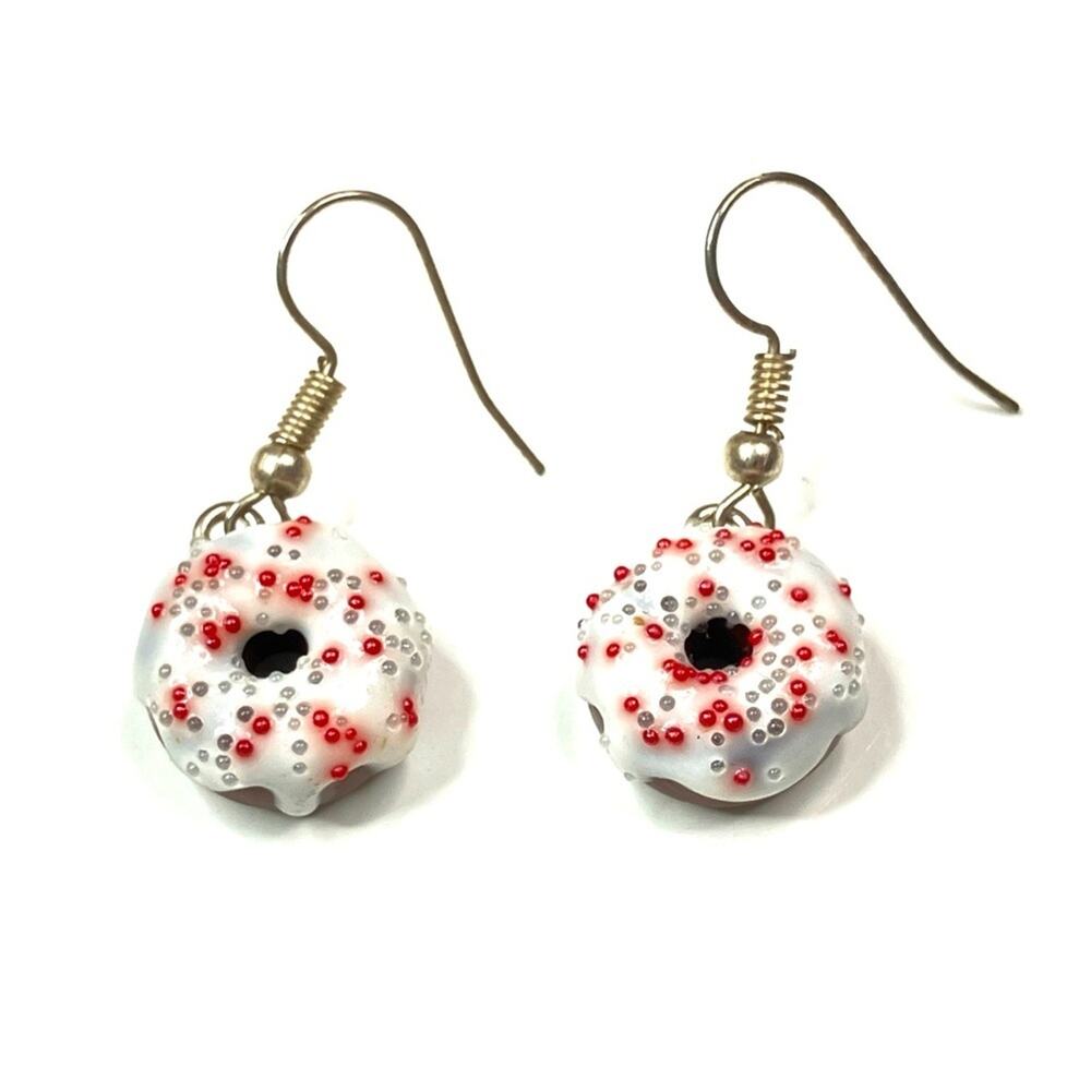 3/$30 Frosted Doughnut Donut Earrings Chocolate Glaze w/Sprinkles